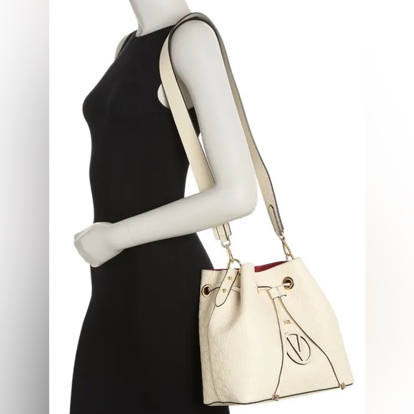 Valentino By Mario Valentino Karl Medallion Crossbody Bag In Milk - Picture 2 of 4